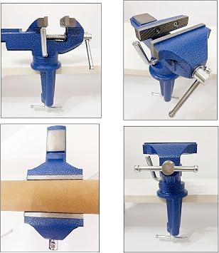 Table Vise 60mm Bench Vice Adjustable Bench Clamp with 360 Degree Rotated Swivel Base for Workbench Workshop Factory