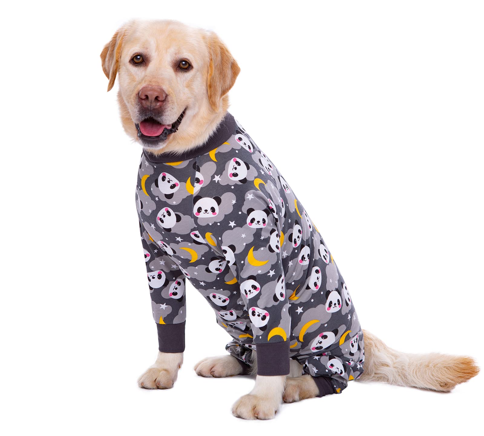Large Dog Clothes, Elastic Pet Onesie Clothes Protect Joints Anti-hair Anti Licking, Wound Protection Pet Pajamas PJS Dog Jumpsuit For Medium Large Dogs(XXL,Grey Panda) — view 5