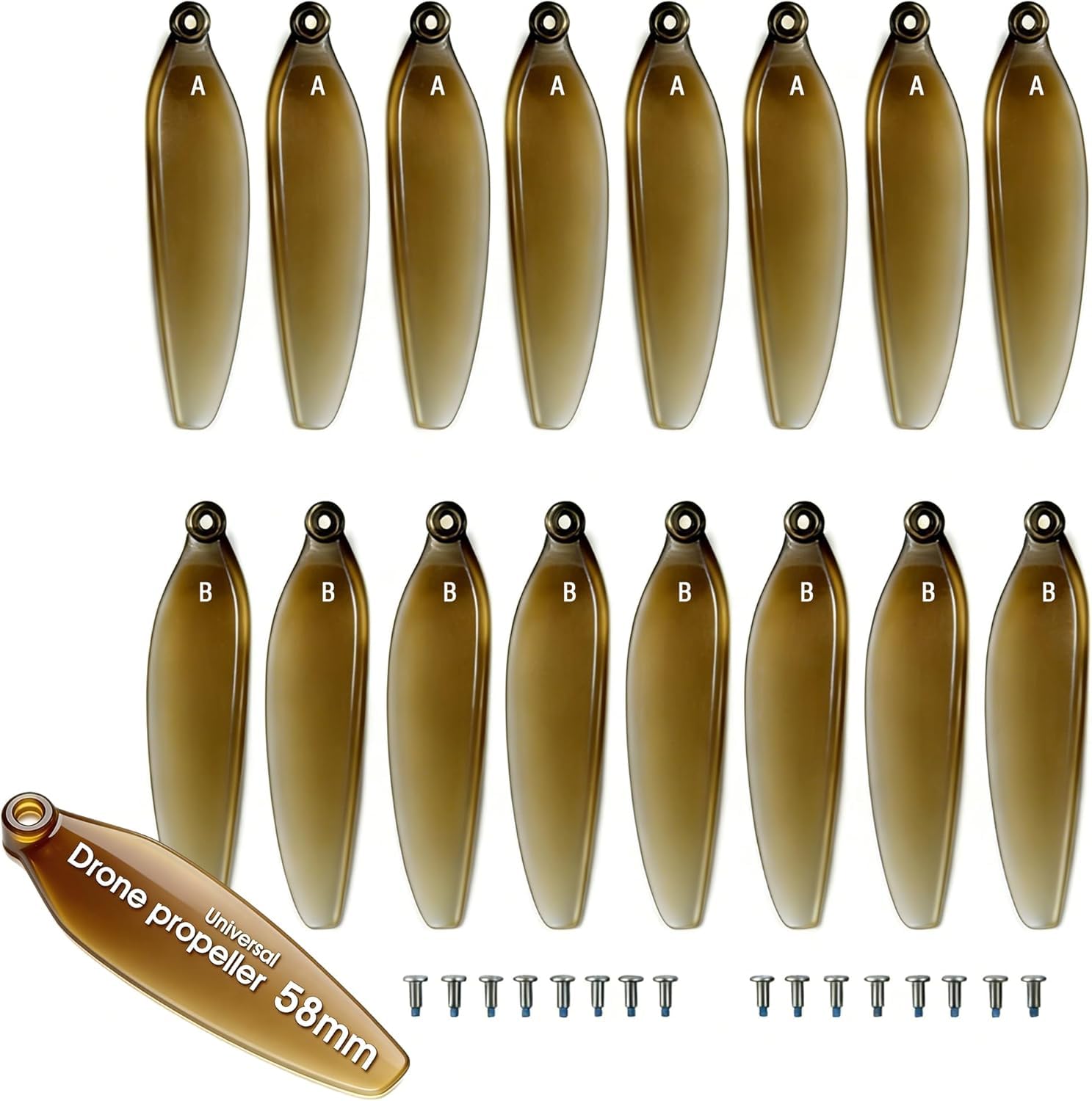 xobuo 16 PCS Universal Drone Propellers, Low-Noise Quick-Release Foldable Replacement Blades, Durable Spare Parts Kit Compatible with Most Drones S116/ S112/XK5/SG108/ L108/S3/S9/ M8