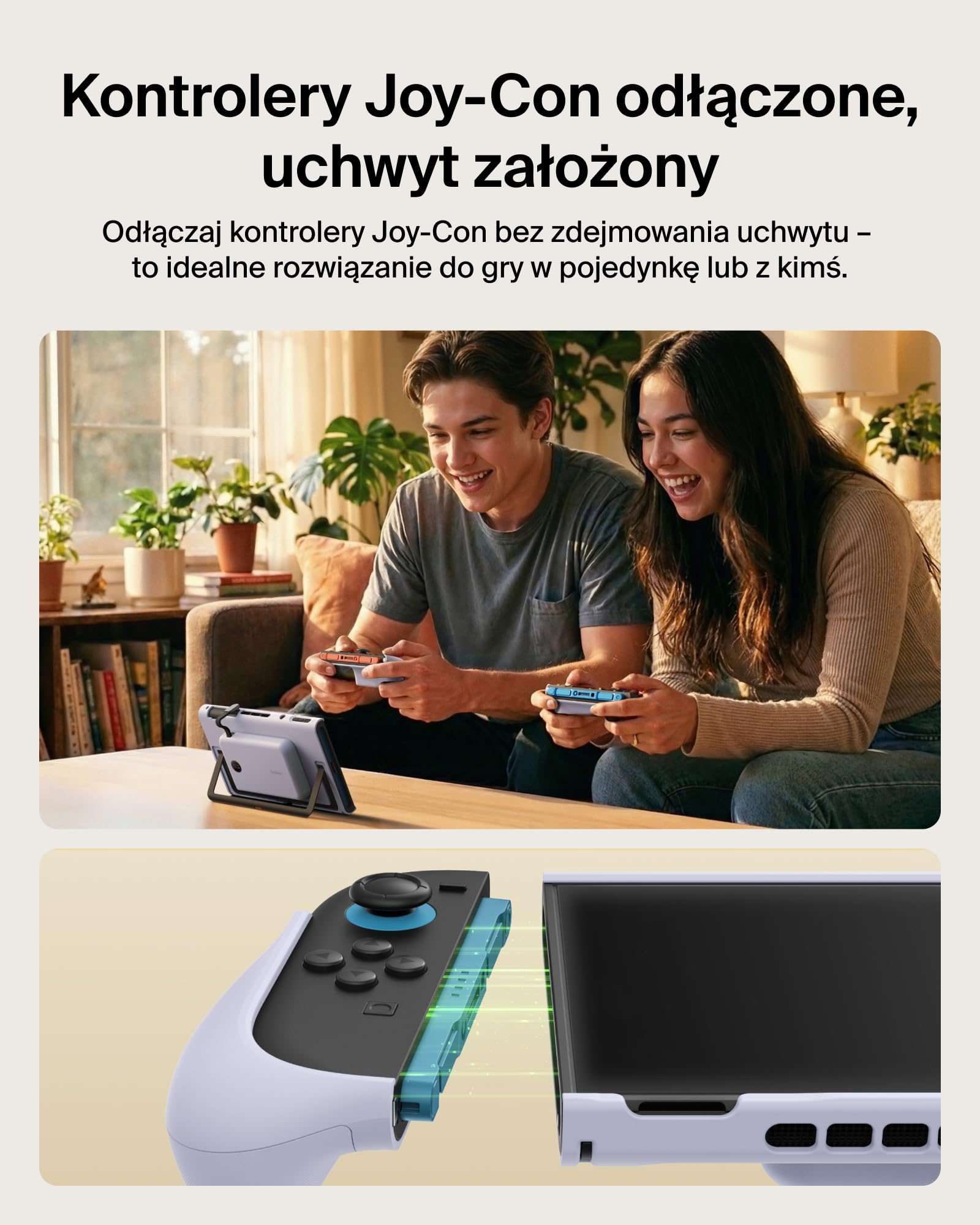 Belkin Gaming Uchwyt Ładujący do Nintendo Switch 2, 10 000 mAh – Fioletowy | Odłączany Powerbank Magnetyczny 10 000 mAh, 30 W, Zgodny z Podpórką, Ergonomiczny Uchwyt Antypoślizgowy, Wyświetlacz
