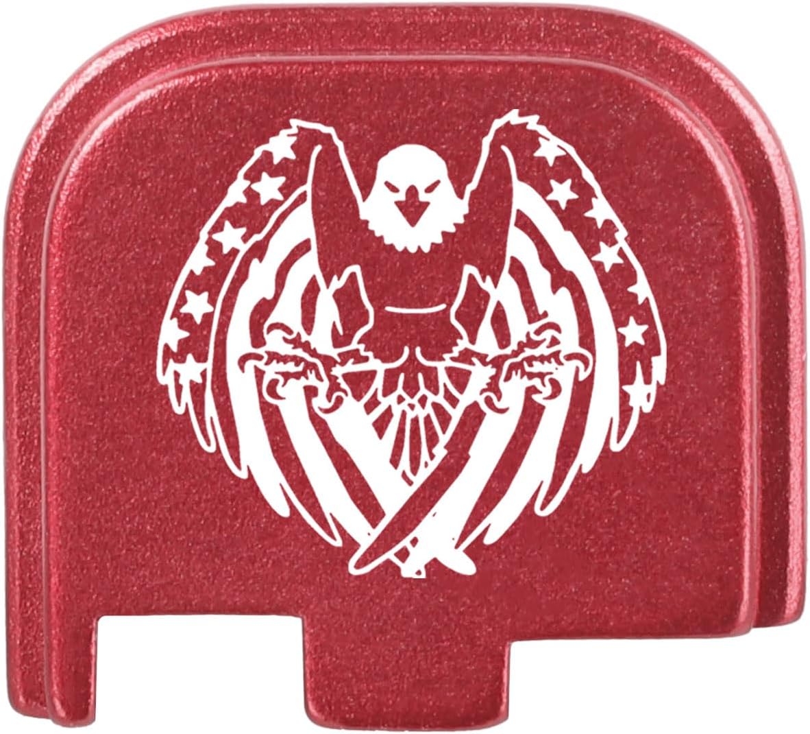 NDZ Performance Slide Cover Back Plate Compatible with Glock 43 43X 48, Aluminum, Made in USA with Color Filled Laser Engraved Images - Choose Image & Color