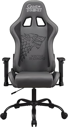 Game of Thrones - Silla de juegos o silla de oficina, silla de jugador para adultos, asiento cómodo, reposacabezas integrado, reposabrazos y altura