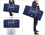 REDCAMP 100L Foldable Extra Large Duffle Bag 31 Inch, Lightweight Travel Duffel Bag with Adjustable Strap for Men Women, Black/Dark Blue/Red