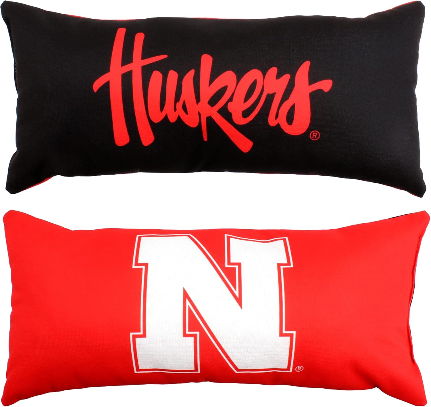 College Covers Everything Comfy Nebraska Cornhuskers 2 Sided Bolster Small Travel Pillow Decorative Pillow 16 x 6