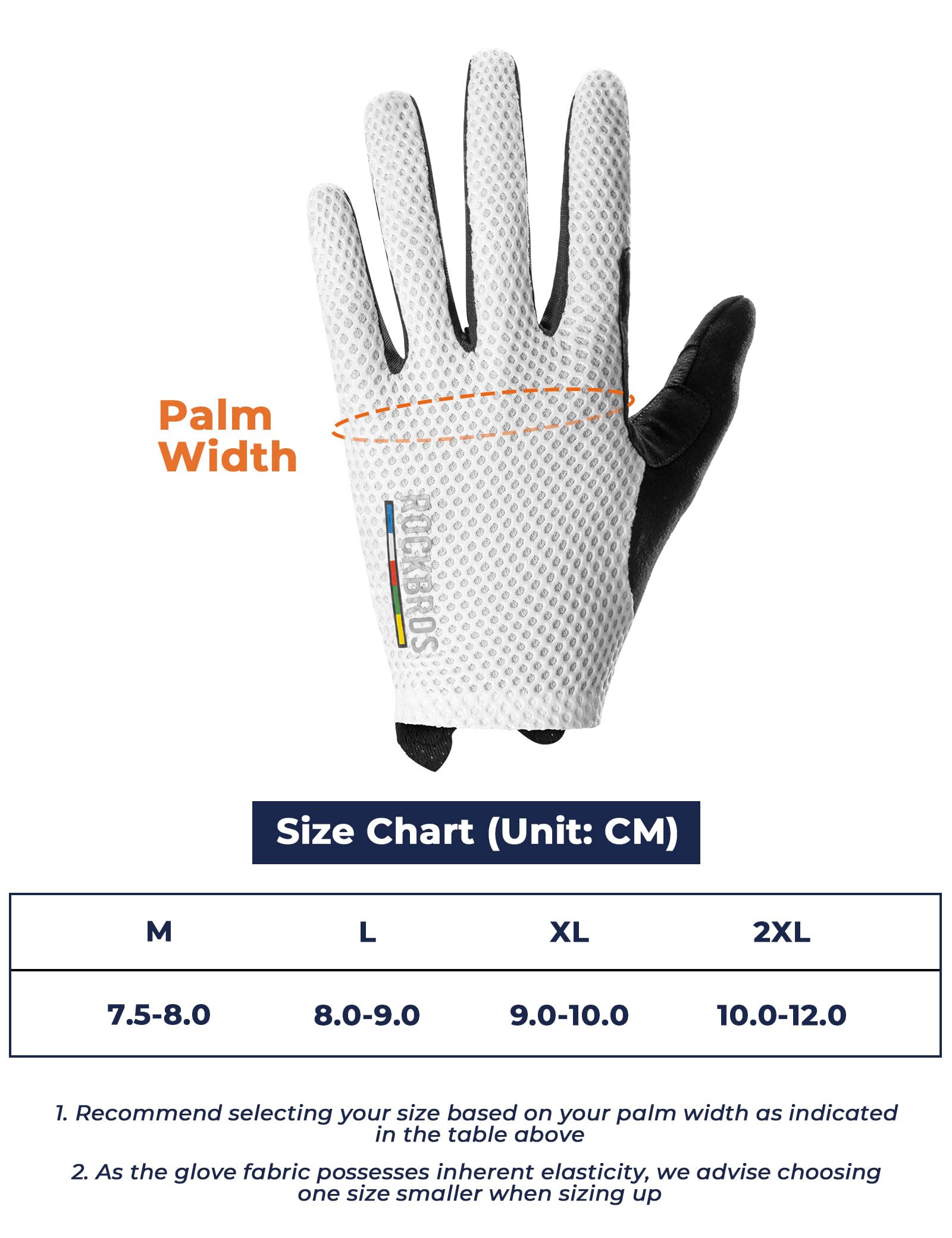 ROCKBROS Road to Sky Guantes de Ciclismo para Hombre con Palma SBR, Guantes Dedos Largos con Pantalla Táctil para Bicicleta Montaña Carretera