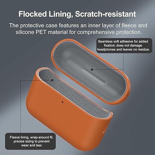 Miniatura 6 de Leather AirPods Pro 3 Case Handcrafted Vintage Genuine Leather AirPods Pro 3 Protective Cover All-Around Shockproof Protection AirPods Pro 3 Pro