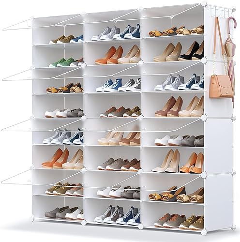 Miniatura 1 de Almacenamiento de zapatos, 48 pares de zapatero organizador para armario, zapatero con estantes de zapatos de puerta para armario, entrada, pasillo,