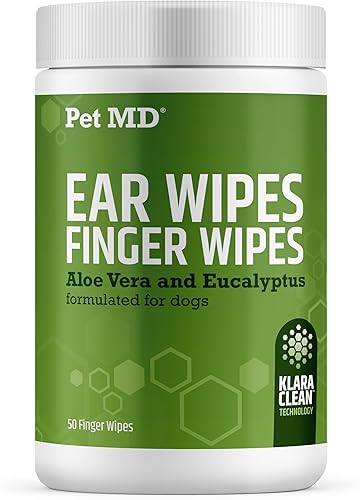 Miniatura 7 de Limpiador ótico Pet MD para perros para detener picores infecciones y ácaros con aloe y eucalipto 100 unidades