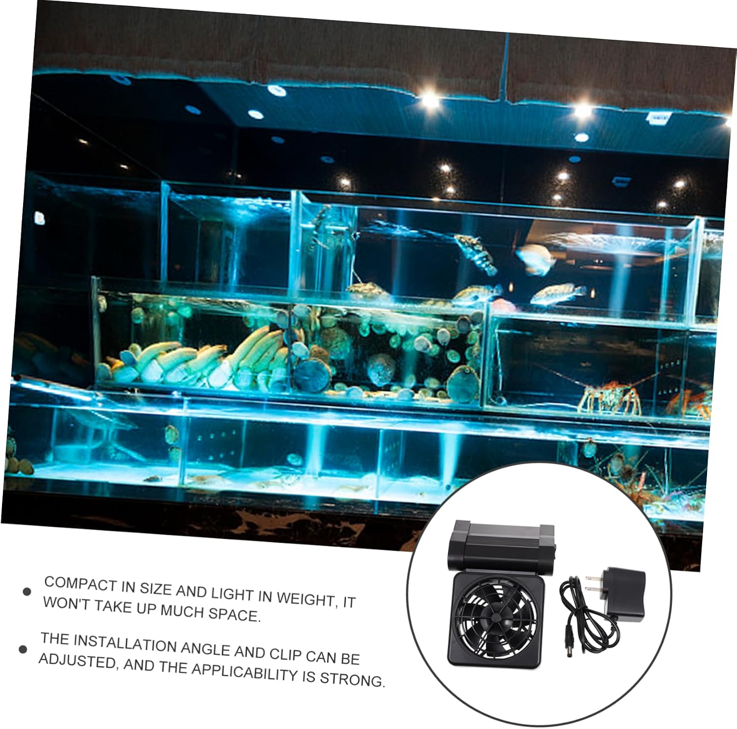 Levemolo Adjustable Aquarium Fan Water Chiller for Fish Tank Easy Install Wall-Mounted Silent Motor (us Plug)
