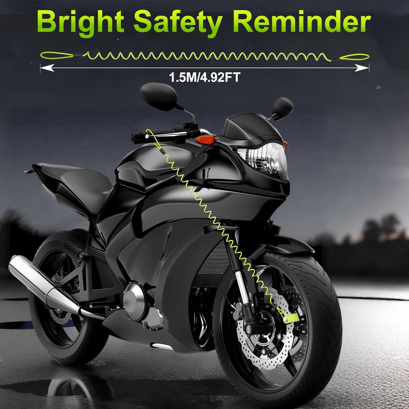 Anykuu Lucchetto Moto Antifurto con Allarme 110DB Bloccadisco Moto Impermeabile Portatile da 7 mm Blocca Disco Moto con 2 Chiavi e 1.5m Reminder Borsa Protezione Antifurto per Bici Motocross Scooter