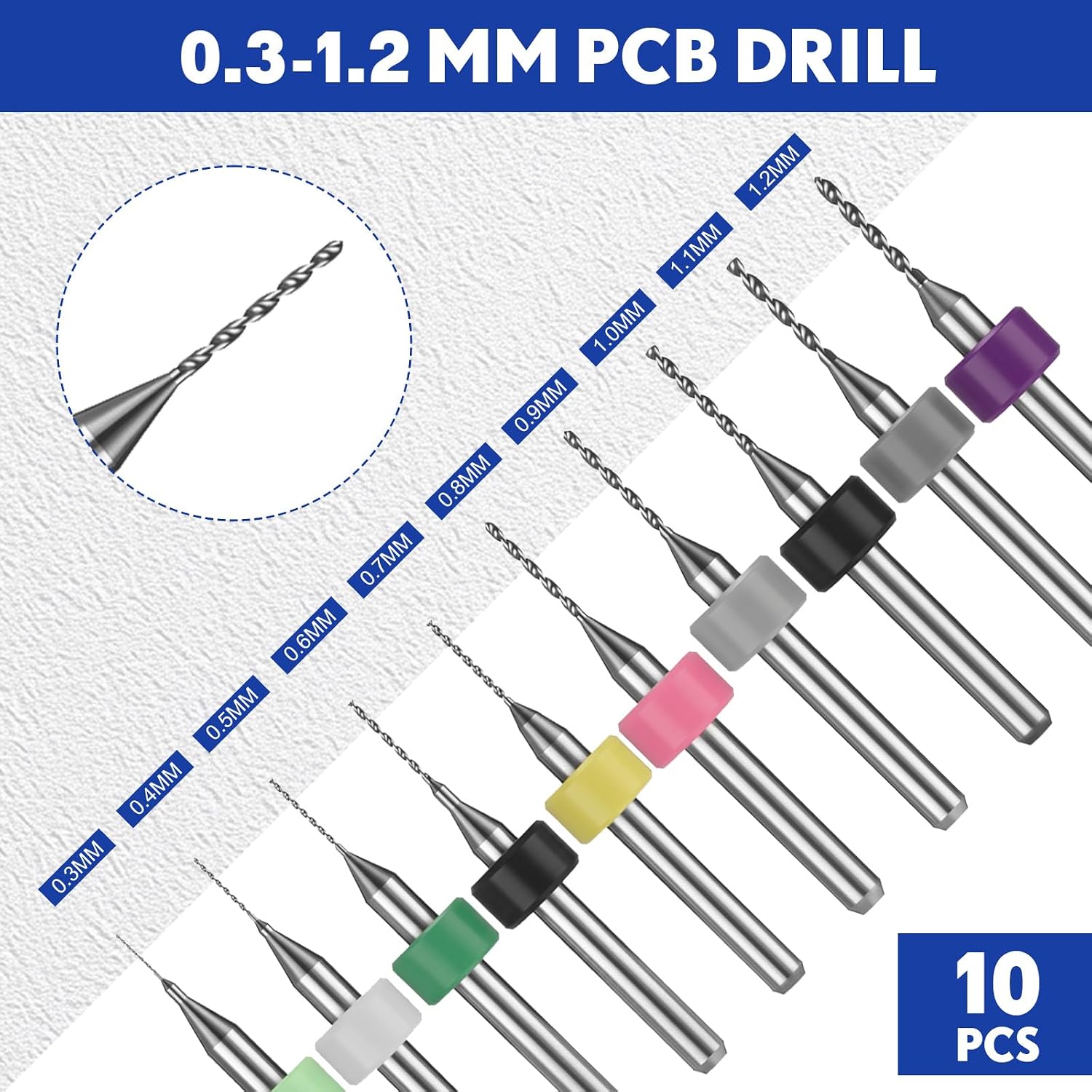 Mudder 36 Pcs Pin Vise Hand with Micro Drill Bits Set, Blue image 3