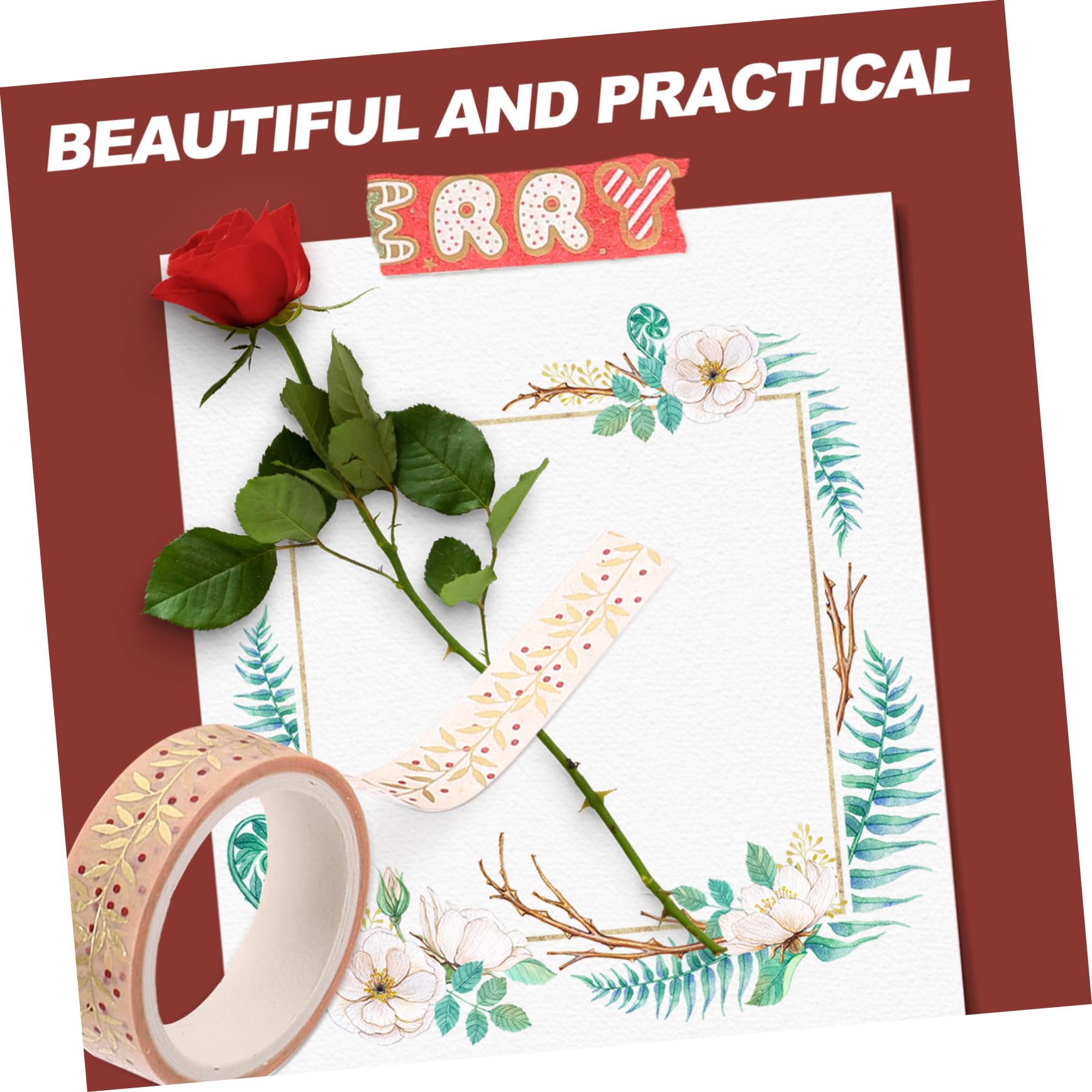Lurrose 5 Ensembles Ruban Washi De Noël De Décoratifs Rouleau Pour Scrapbooking Et Artisanat Autocollants Créatifs À Thème 8 Rouleaux*5