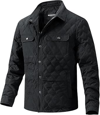 Winter Jackets for Men Puffer Jackets Lightweight Quilted Jackets Slim Fit Casual Long Sleeve Insulation Warm Jackets