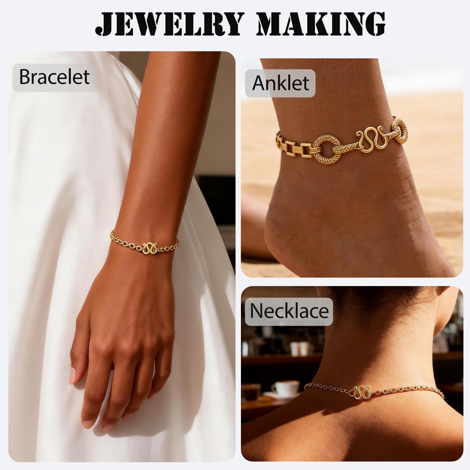 20Pcs Omega Jewelry Clasps for Necklace Bracelet (18K Gold Plated)
