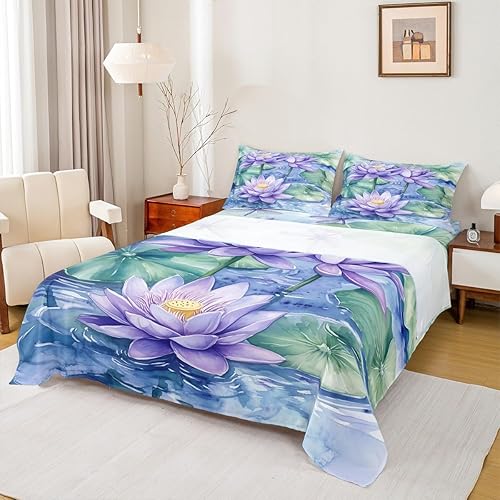 Miniatura 8 de Manfei Highland Cattle - Juego de sábanas de tamaño individual, juego de sábanas de girasol amarillo, 3 piezas con sábana bajera de bolsillo