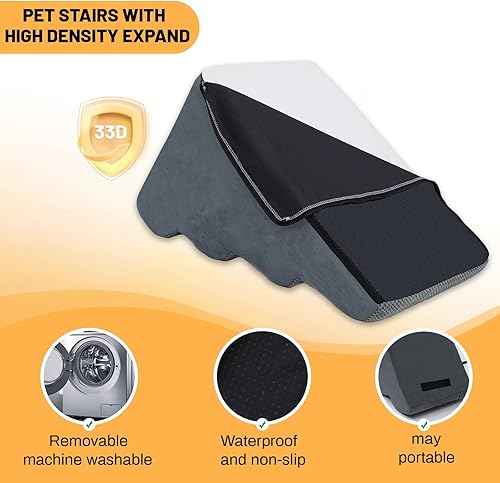 Miniatura 5 de Escaleras para perros para cama, 4 escalones, escaleras para perros pequeños y mascotas, para camas altas y sofá, rampas para perros pequeños