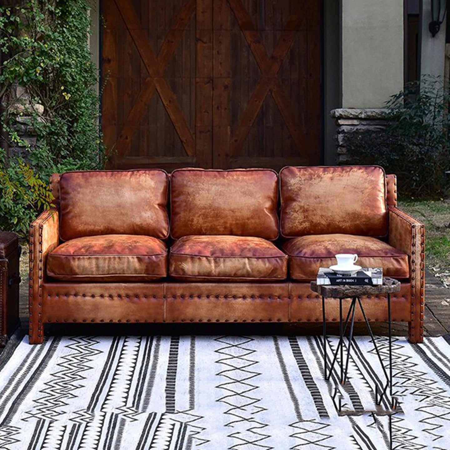Mid-Century Modern Leather Sofas: 5 Picks Worth Your Room (2026) 3 Industrial Chesterfield Vintage Leather Sofa - product photo