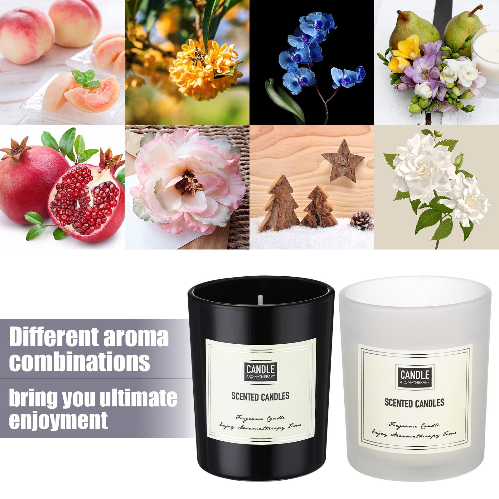 MTLEE 24 Stück Kerzen für Zuhause Duftkerzen Geschenkset für Frauen Bulk 8 langlebige Aromatherapie Jar Kerze Sojawachs Kerzen für Lehrer Geburtstag Thanksgiving Jahrestag (frischer Duft, eleganter