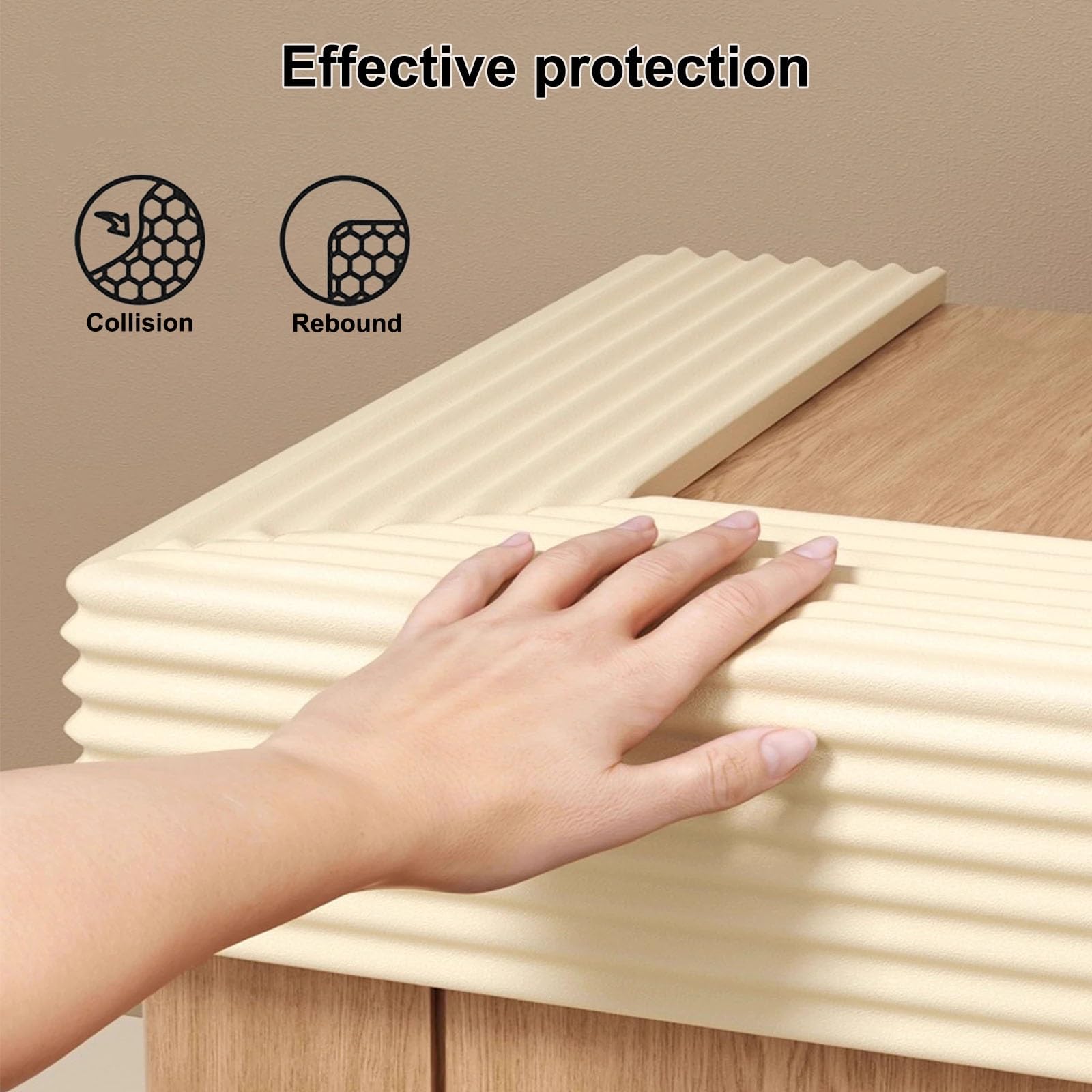 Protezioni angolari per mobili, in gomma NBR morbida con nastro adesivo resistente, protezioni di sicurezza per tavoli, camini, angoli affilati per mobili