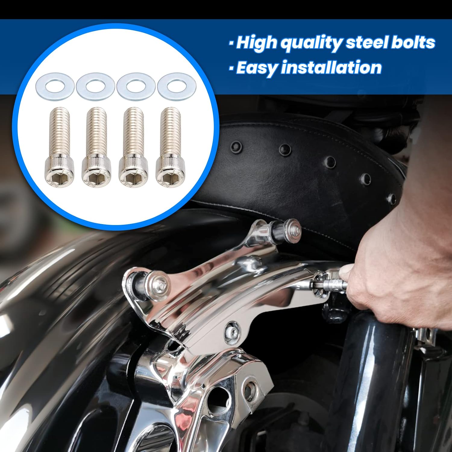 Kit Fixation HDBUBALUS Pour Harley Touring 2009-2020 - Capuchons Magnétiques Noir