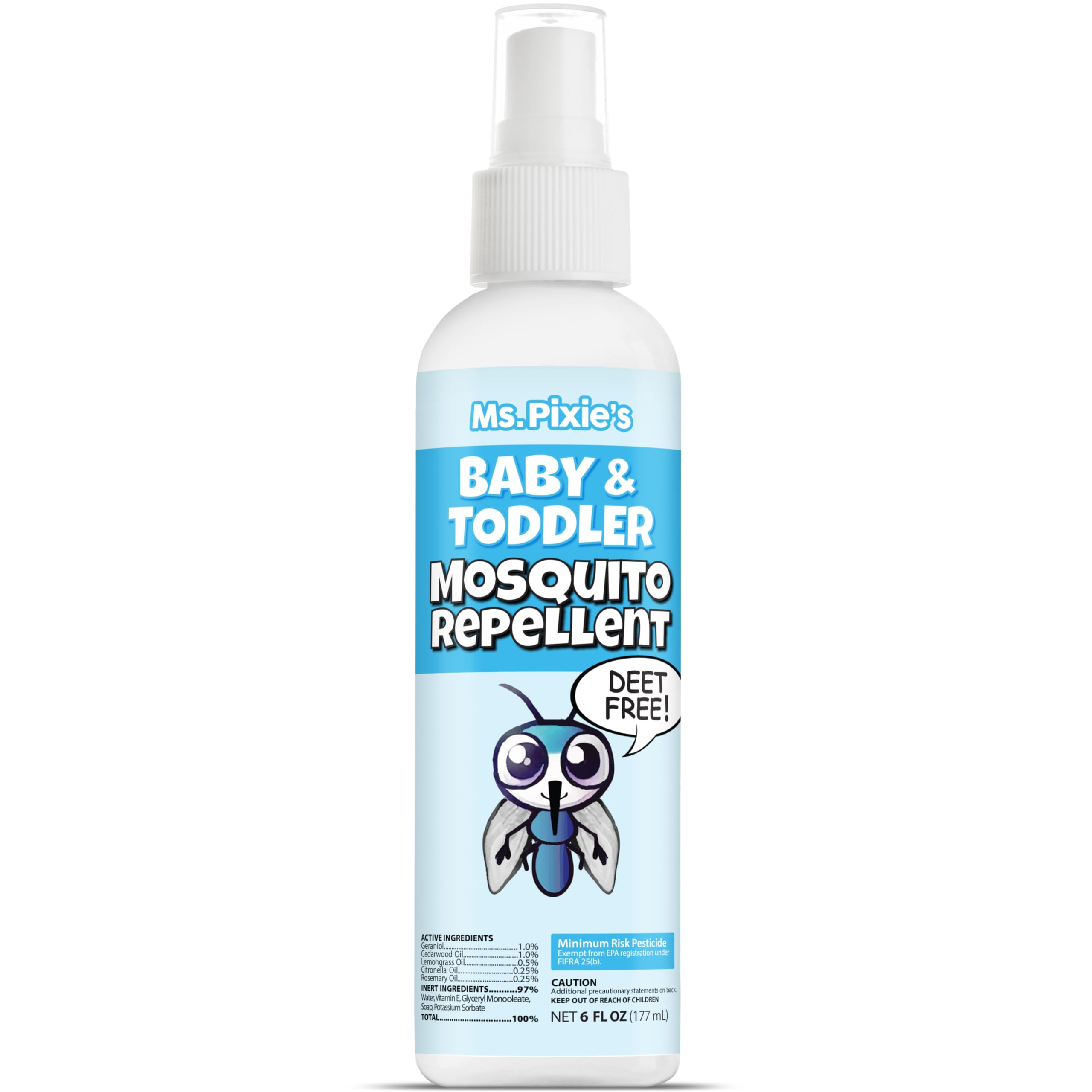 Ms. Pixie’s Baby & Toddler Mosquito Repellent bottle