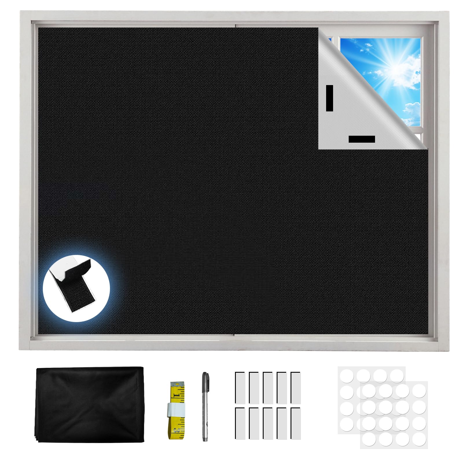 Tenda magnetica isolata per isolamento acustico e isolamento termico, portatile, temporanea, per camera da letto, tenda oscurante per riduzione del rumore e privacy, marrone, 170 x 230 cm