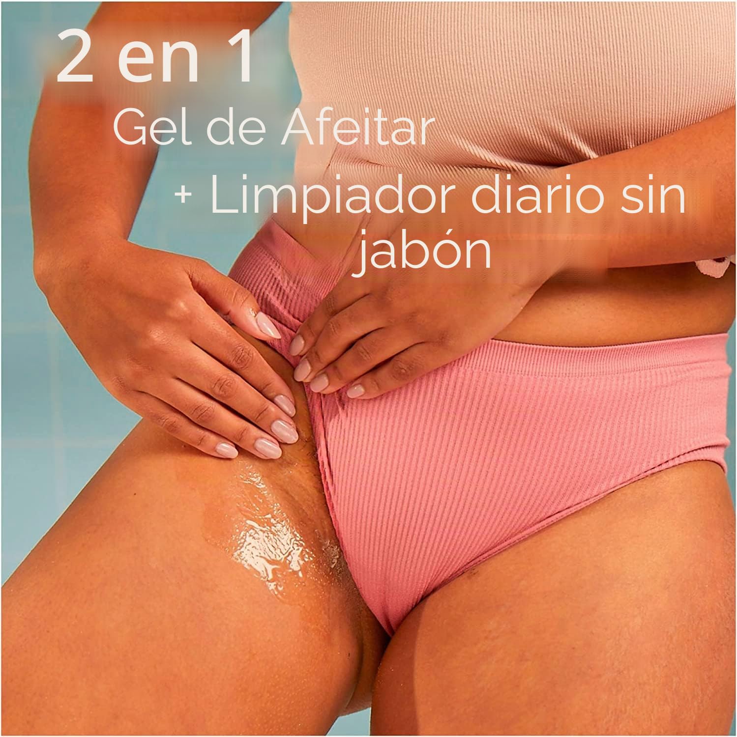 Satin Care Limpiador 2 en 1 para la piel y el vello púbico, gel de afeitar para mujeres, protege la piel durante el afeitado, fórmula suave y transparente para pubis