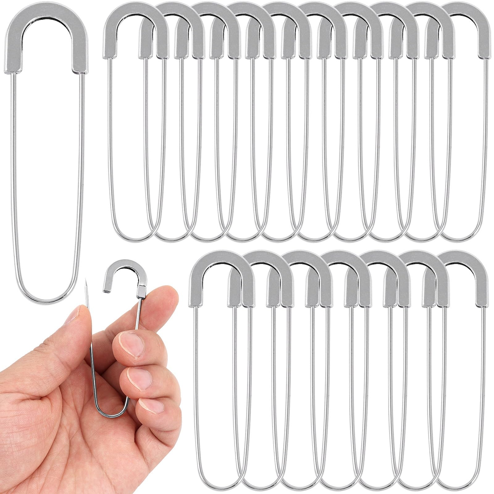 Épingles à nourrice Jumbo de 7,6 cm design en spirale robuste pour matelassage x20