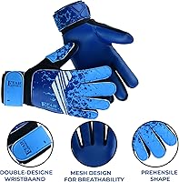 Vista 2 de Guantes de portero de fútbol para niños y jóvenes, guantes de portero de fútbol con agarres fuertes