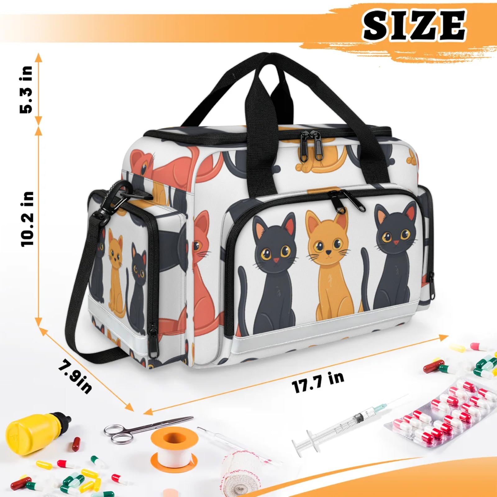 GzLeyigou First Aid Bags Empty, Curious Cats Emergency Bag First Aid Kit Multiple Compartment Kit Carrier On Call Trauma Bag For Paramedics Emergency Medical Supplies Kit