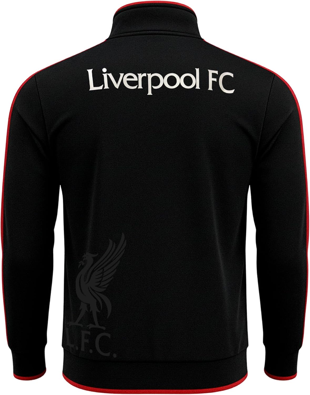 Icon Sports Liverpool Soccer Track Jacket – Officially Licensed Unisex Zip-Up Outerwear Black XX-Large