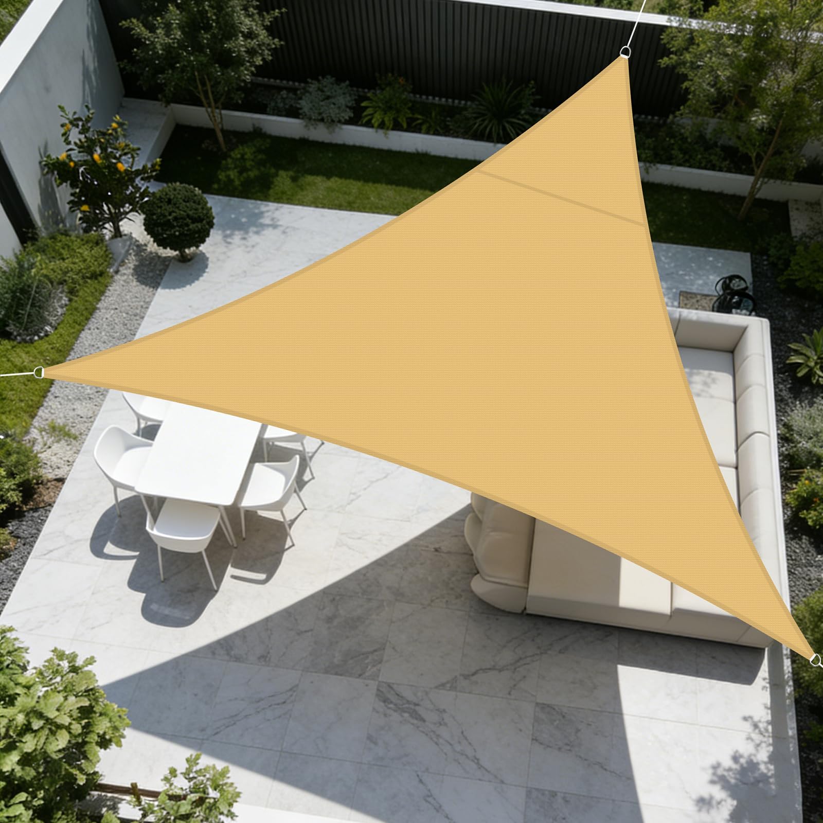 LOVE STORY Toldo Vela Rectangular 2.5x4m, Vela de Sombra Impermeable Oxford, Protección Rayos UV Toldos para Exterior Patio Jardín Terrazas, Arena — view 10