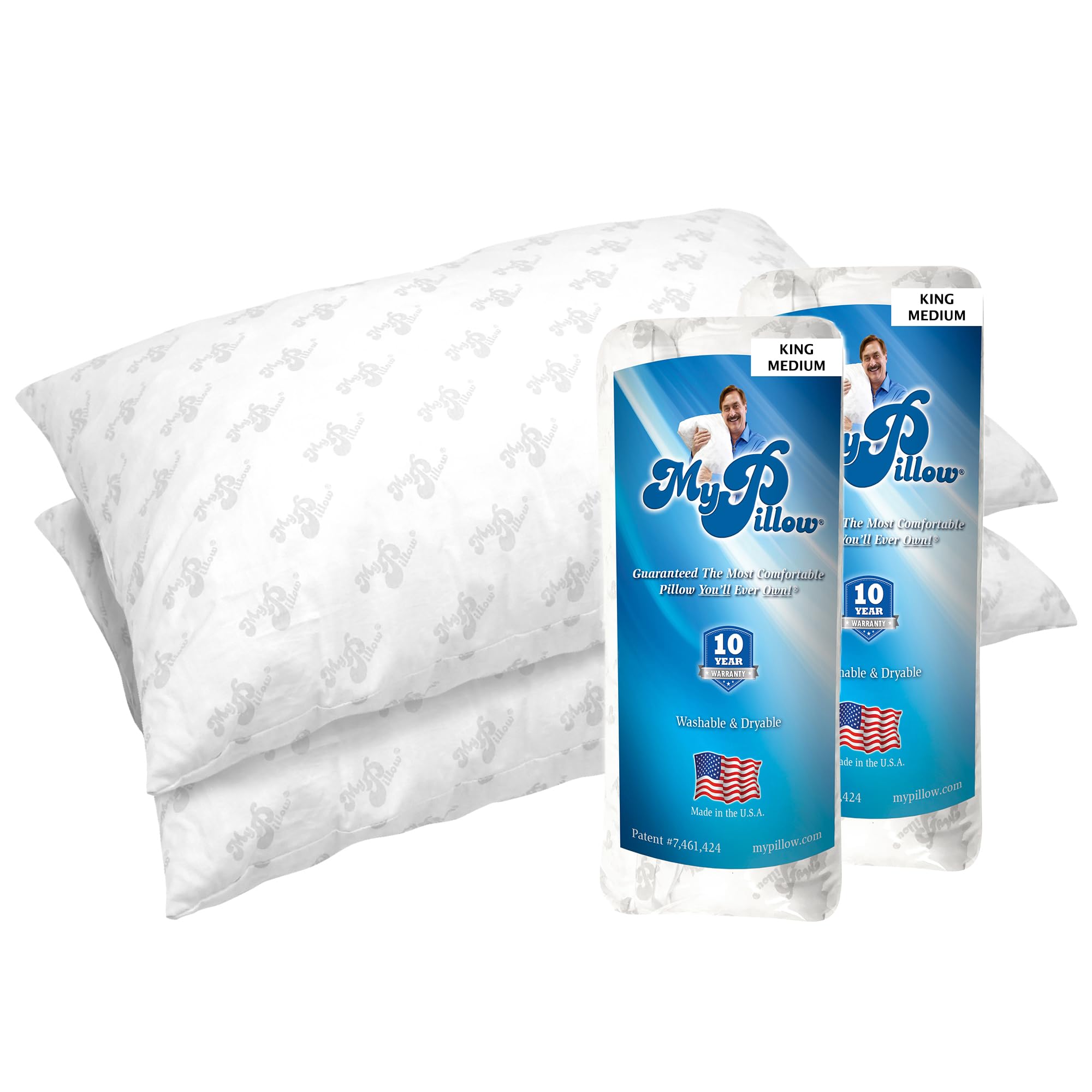 MyPillow Bedding Bed Pillows for Sleeping King Size, Set of 2, for Back, Stomach or Side Sleepers - My Pillow Classic Pillow [King, Medium]
