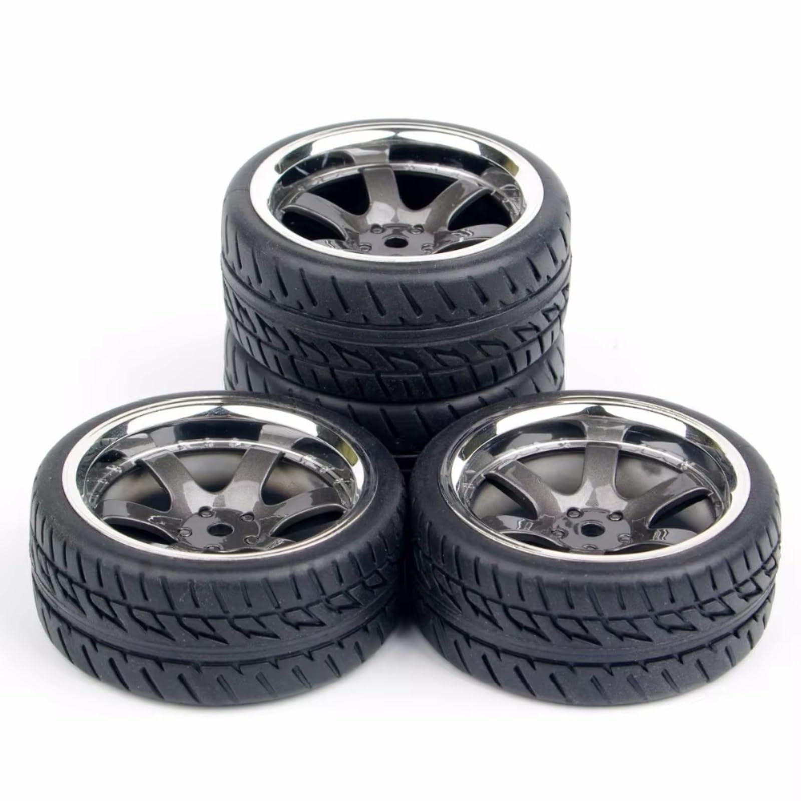 RC Pneumatici Ruote per 1:10 4 Pezzi/Set di Pneumatici in Gomma Cerchi da 12 Mm Esagonali RC per Auto da per Strada Parti di Ricambio Accessori di Aggiornamento