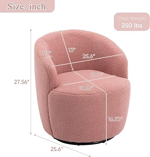 Miniatura 2 de Antetek Silla giratoria pequeña, silla de barril giratoria de 360 grados, moderna silla de ocio para guardería, sala de estar, hotel, dormitorio,
