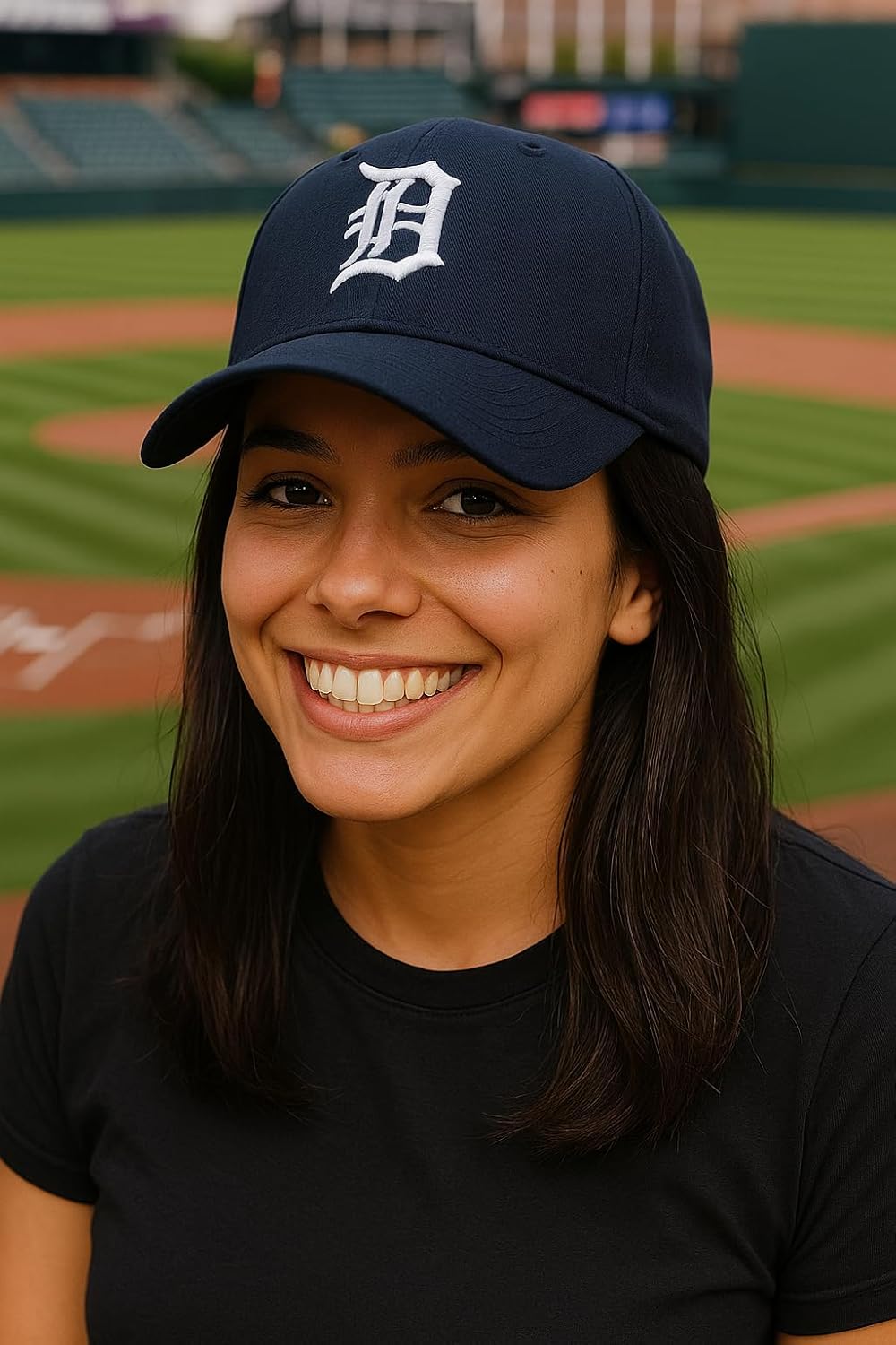 Officially Licensed Detroit Baseball Navy MVP Hat Classic Home Team Logo Adjustable Embroidered Structured Cap