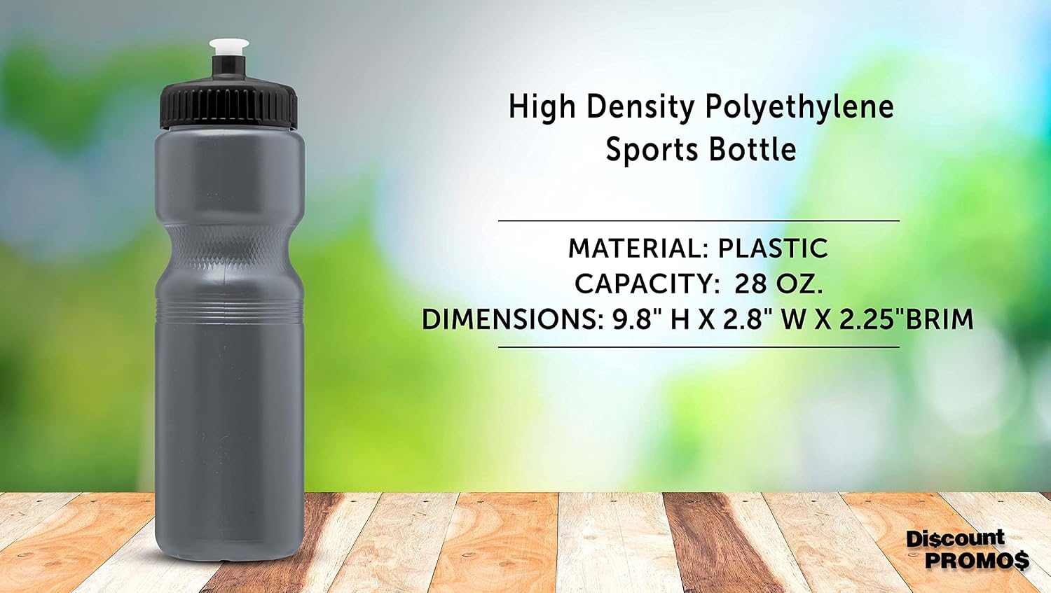 DISCOUNT PROMOS 28 oz. Push Cap Plastic Water Bottles Set of 6, Bulk Pack - Perfect for Gym, Hiking, Camping, Outdoor Sports - Silver