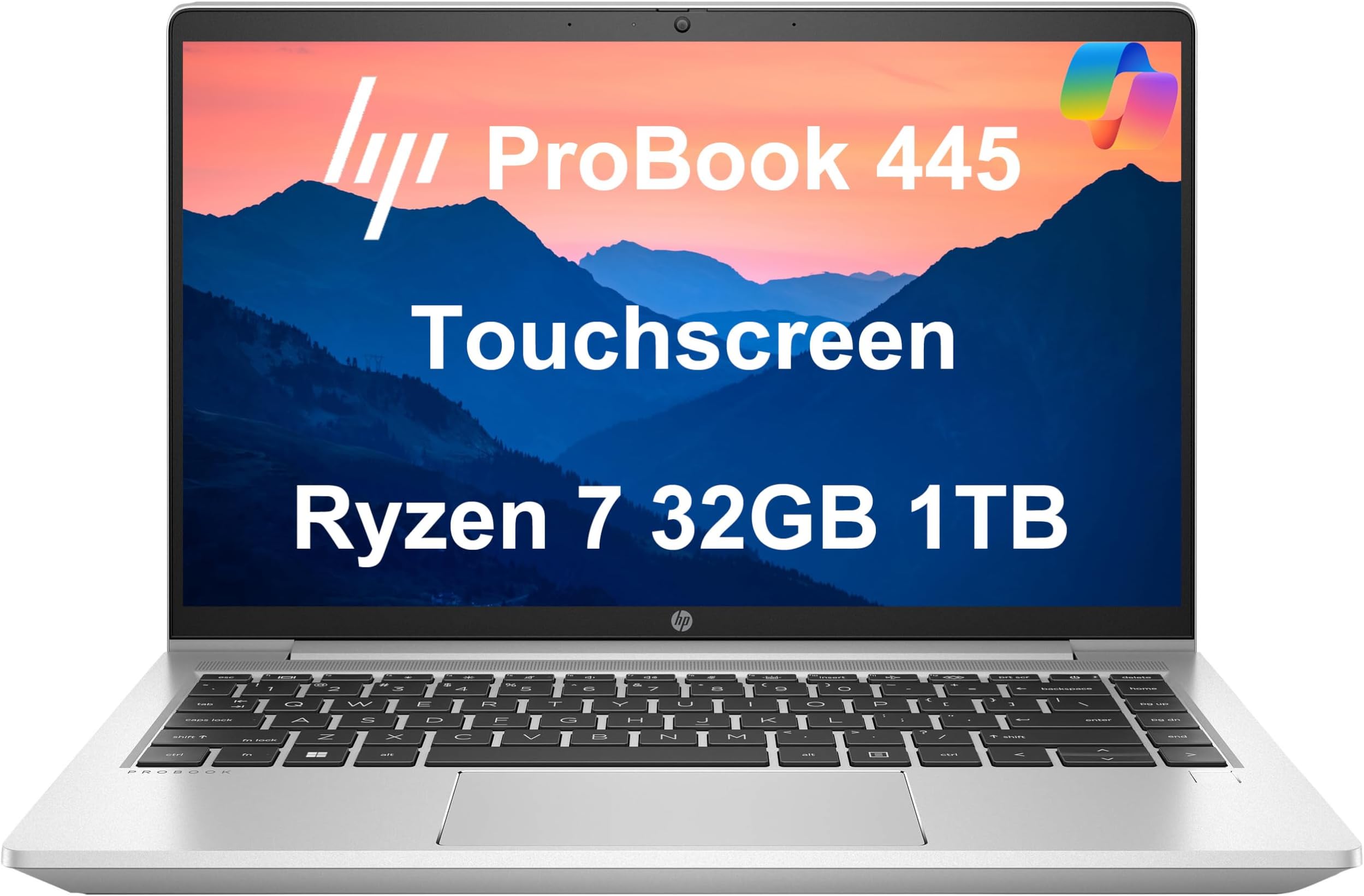 Latest ProBook 445 G9 Business Laptop (14" FHD Touchscreen, 32GB RAM, 1TB SSD, AMD Ryzen 7 5825U (> Intel i7-1165G7)) FP, IR Webcam, Ethernet, Wolf Pro Security, Win 11 Pro w/Copilot, Silver