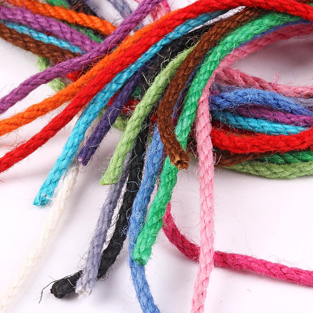 5mm Juteschnur Farbig Garten Kordel Jute-Schnur Bunte Bastelschnur Dekokordel Juteseil Natur Schnur Makramee Garn Hanfseil Kordel Jutekordel Deko Paketschnur