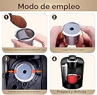 Vista 5 de RETHONE K Cup Cápsulas de café reutilizables, filtro de café de K Cup reutilizable de acero inoxidable compatible con cafeteras Keurig 1.0 y 2.0