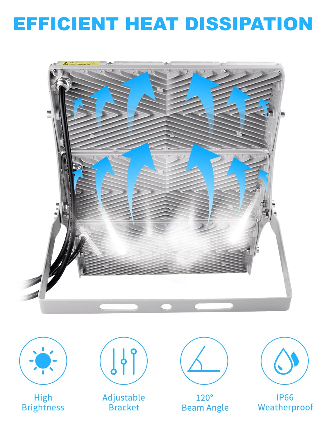 300W LED Strahler Außen, 30000LM Superhell Strahler Außen, 6000K Kaltweiße Led Scheinwerfer, IP66 Wasserdicht Flutlicht,Aussenstrahler für Garten, Garage, Sportplatz