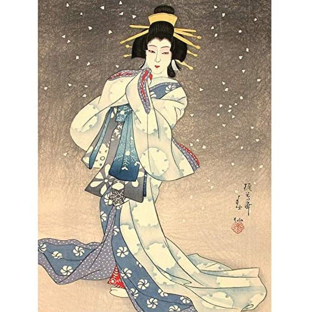 Wee Blue Coo Natori Shunsen Japanese Kabuki Theatre Geisha Unframed Art Print Poster Wall Decor 12X16 Inch
