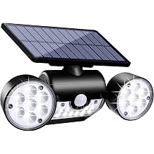 Solar Light Outdoor Motion Sensor Security Light Solar Wall Light with Dual Head Spotlight 30 LED Waterproof 360  Adjustable Solar Motion Light for Outdoor Garden Garage Patio 1 Pack