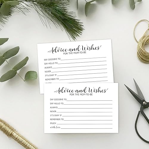 Miniatura 2 de TENTADO Tarjeta de consejos para baby shower, paquete de 50 unidades de 4 x 6 pulgadas, calidad premium, perfecta para juegos de baby shower y