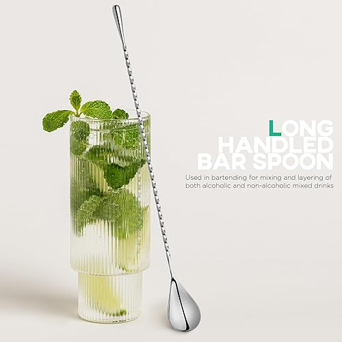 Miniatura 6 de Homestia - Muddler de barra de 10 pulgadas para cócteles, juego de herramientas de barra de acero inoxidable para el hogar, trituradora de frutas,
