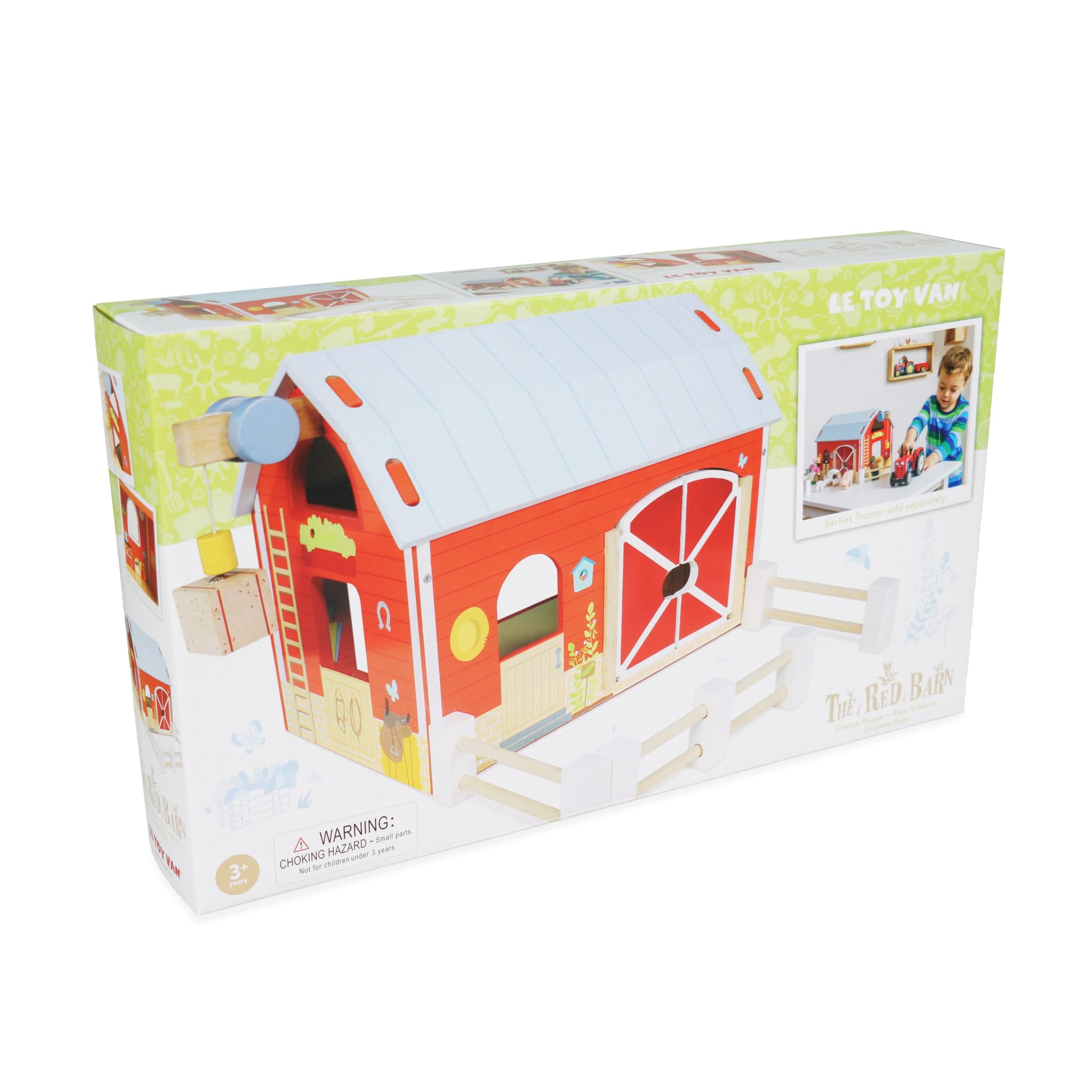 Juguete educativo de madera colorido granero rojo de madera | Gran juego de rol interactivo regalo para un niño o niña - Más de 3 años 6