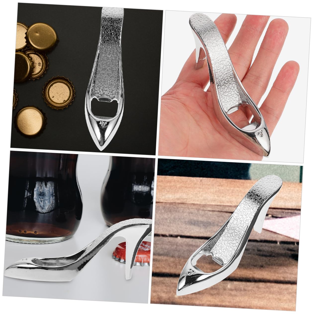 PRETYZOOM 10piezas Abrebotellas Multifuncional Forma De Zapato De Tacón Para Camping y Fiesta Abrebotellas Aleación De Aluminio Para y