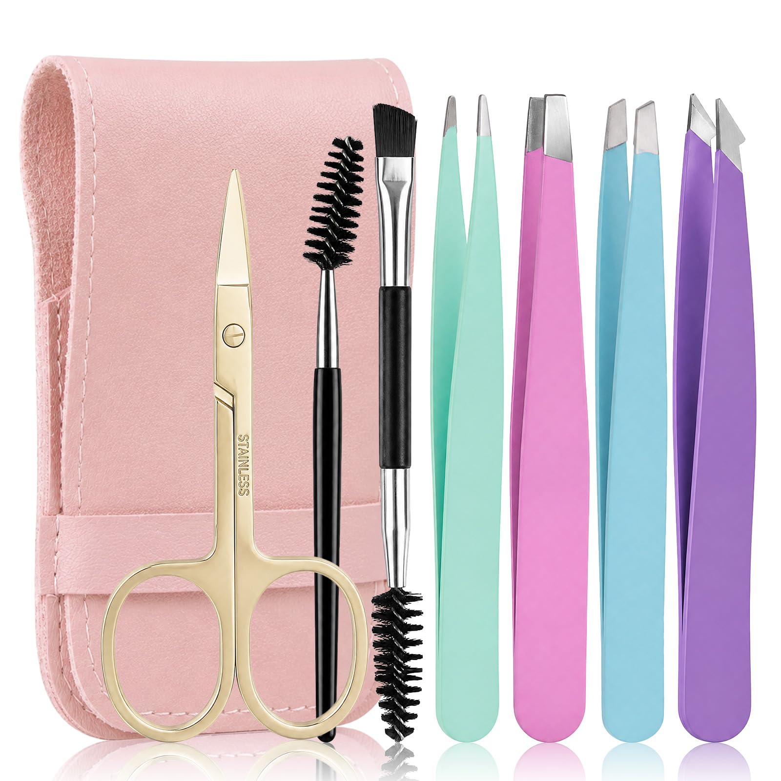 1 Set Eyebrow Tweezers Kit, Tweezers for Facial Hair, Stocking Stuffers
