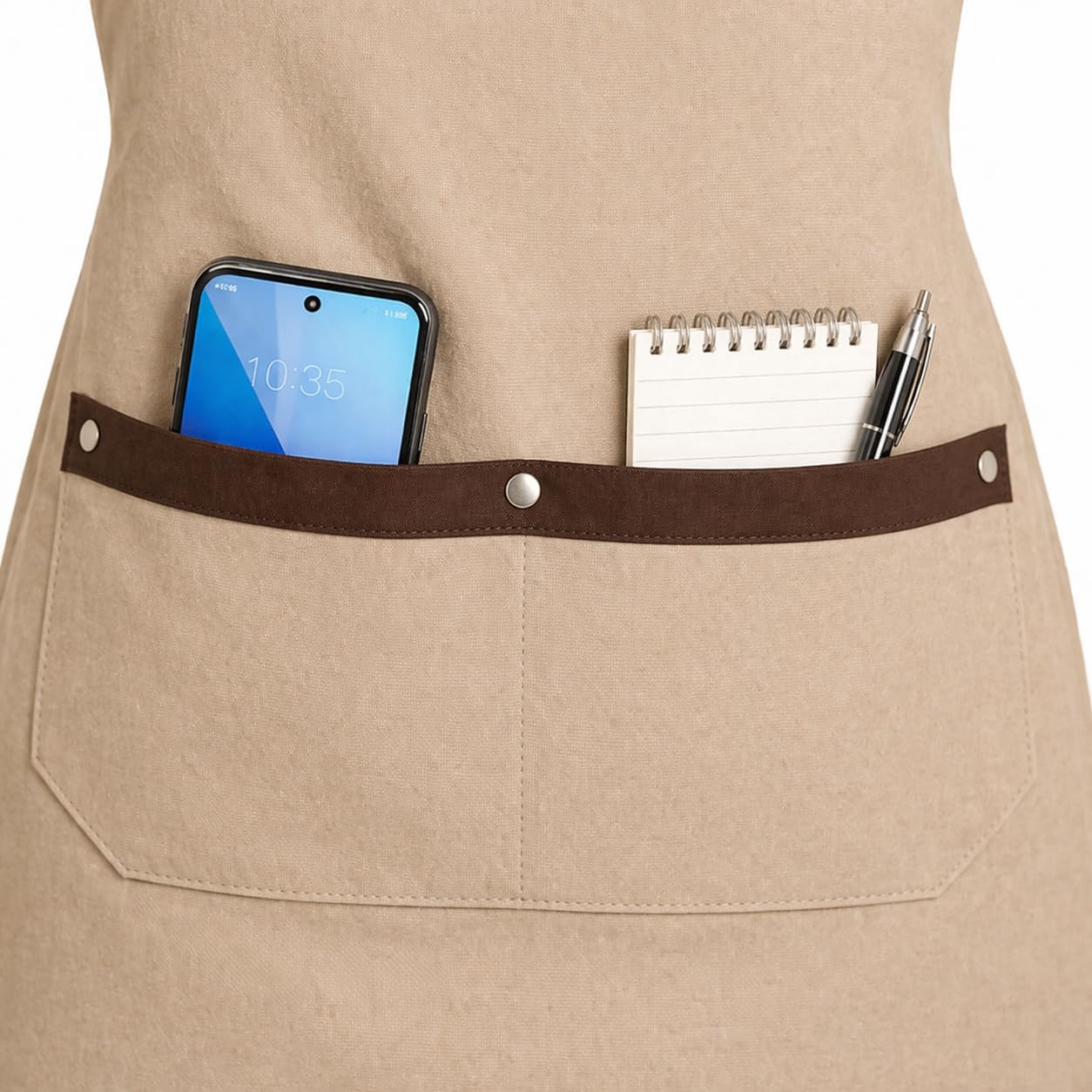 XChef Delantal cocina hombre mujer –Pack 2 unidades. Mandil Camarero. 2 bolsillos, Antihumedad. Ajustable al cuello con 3 corchetes, sin necesidad de plancha