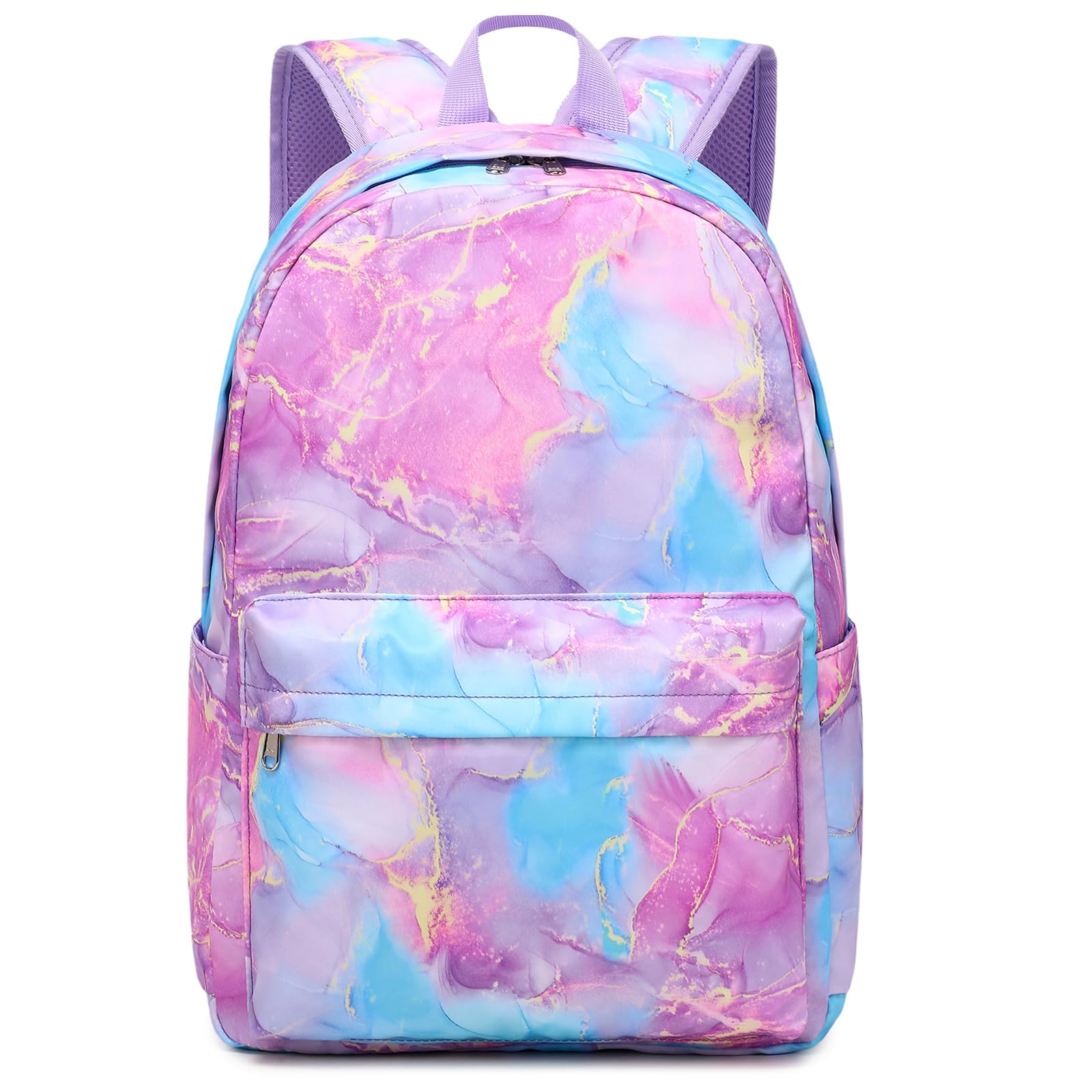 Jumpopack School Backpack for Girls Backpack for Girls Teens Backpacks for Elementary Middle School Bag for Kids Bookbag,Marble Purple